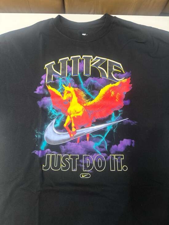 Nike Sportswear Men's Pegasus Fantasy Graphic T-Shirt Black - Picture 2 of 5